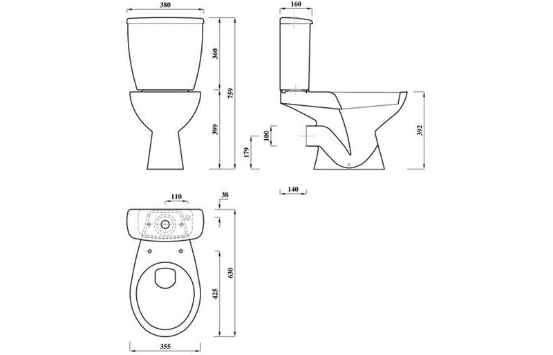 Aspen Close Coupled Toilet