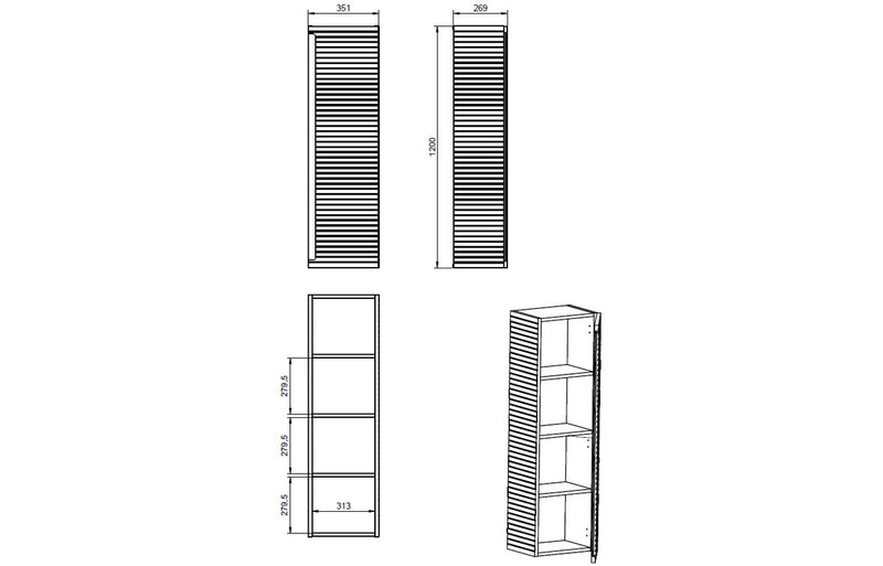 Pemberton Wall Hung 1200mm Tall Unit