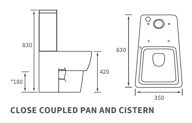 Profile Close Coupled Toilet - Closed Back