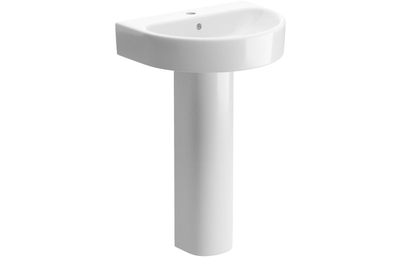 Craft 555mm 1TH Basin & Full Pedestal