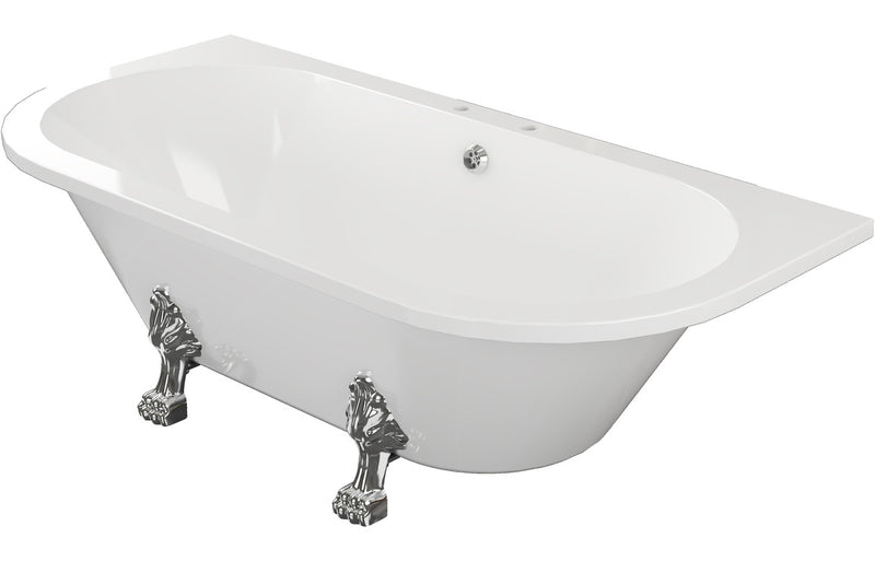 Traditional Back To Wall Freestanding Bath