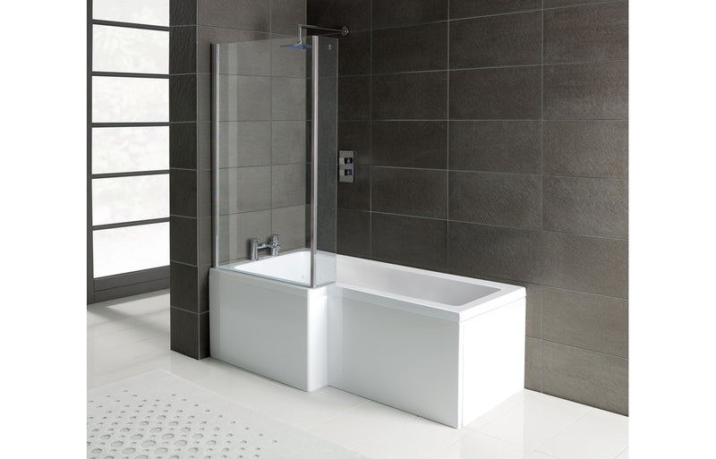 1700mm L Shaped Bath, Panel & Screen