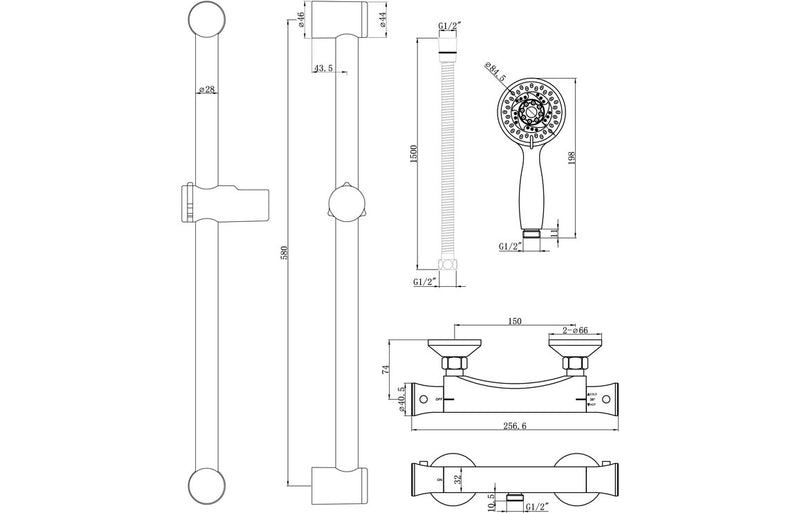 Low Pressure 0.2 Bar Thermostatic Shower