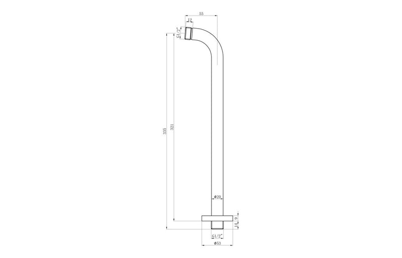 300mm Round Shower Wall Arm