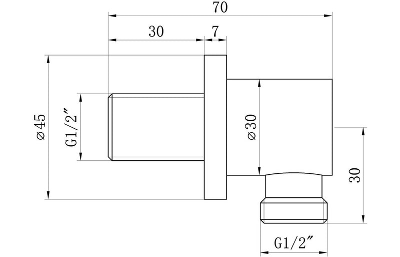 Round Wall Outlet Elbow - Chrome