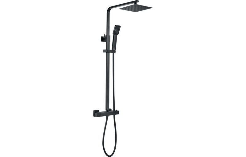 Square Thermostatic Rain Head Shower - Black