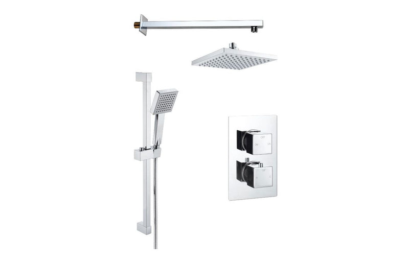 Square Concealed Shower Pack - Chrome