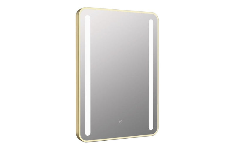 Strip LED Mirror - Brushed Brass Edged