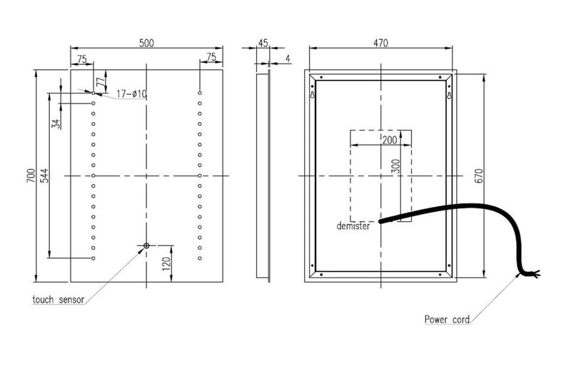 Dots LED Mirror W600 x H800mm