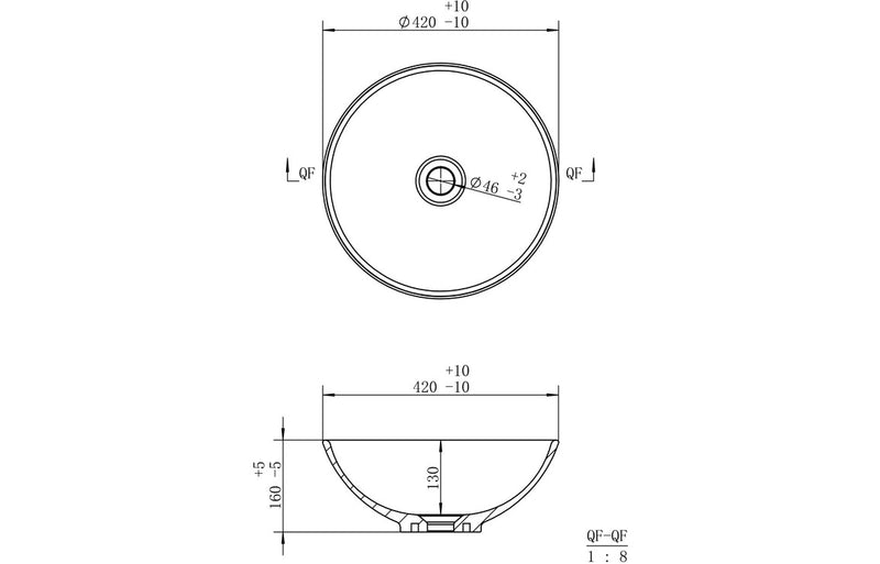 410mm Round Washbowl