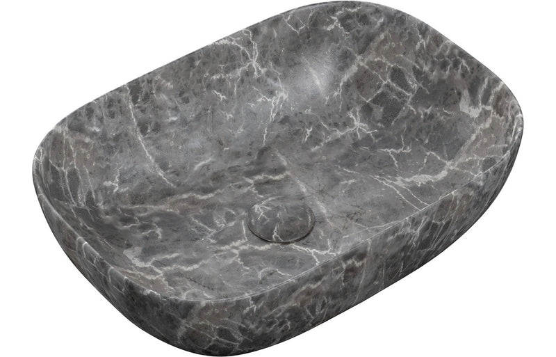 460x330mm Ceramic Washbowl - Grey Marble Effect