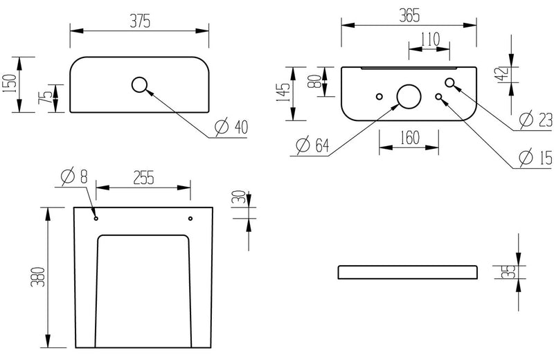 Tuscany Rimless Comfort Height Toilet - Closed Back