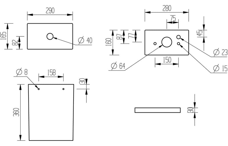 Elegant Square Close Coupled Toilet