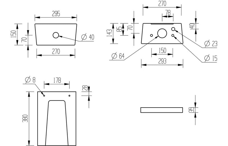 Profile Close Coupled Toilet - Closed Back