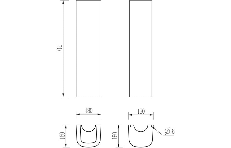 Craft 555mm 1TH Basin & Full Pedestal