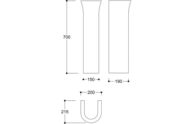 Oakwood 560mm Basin & Pedestal