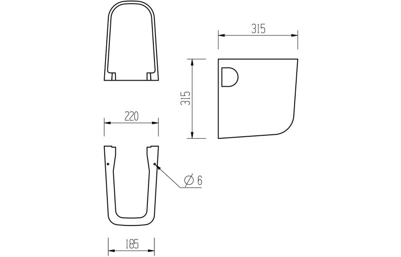 Profile/Tuscany 600mm Basin & Semi Pedestal