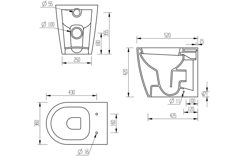 Craft Rimless BTW Pan & Seat