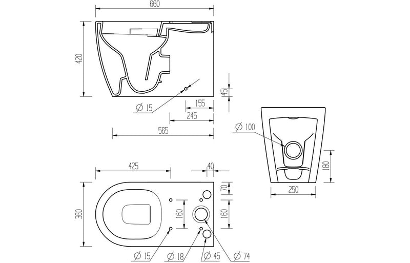 Craft Rimless Close Coupled Toilet