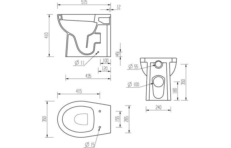 Milan BTW Toilet & Seat