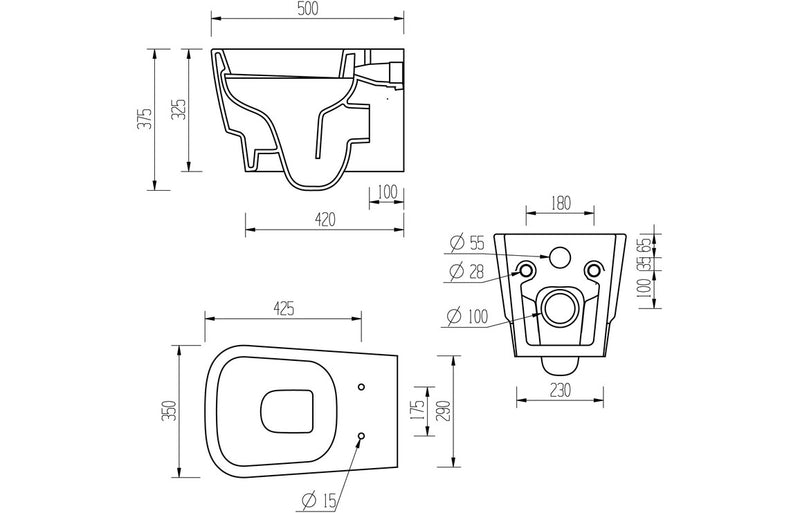 Profile Wall Hung Pan & Seat