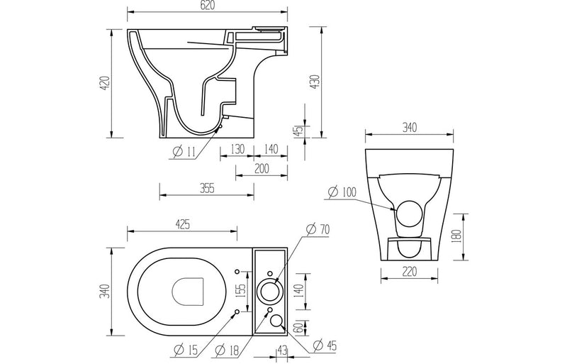 Lilac Rimless Short Projection - Open Back