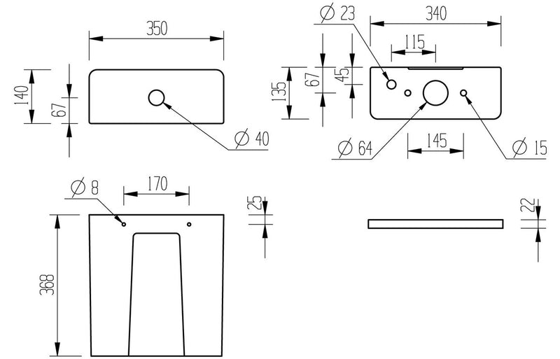 Tuscany Rimless Short Projection  - Open Back