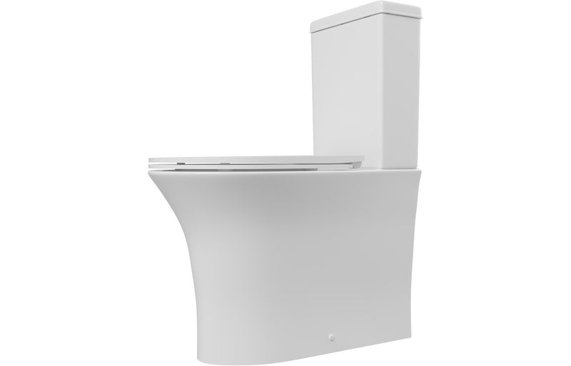 Sandy Rimless Close Coupled Toilet - Closed Back