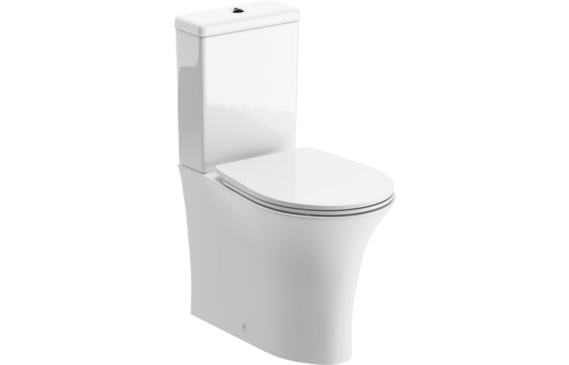 Sandy Rimless Close Coupled Toilet - Closed Back