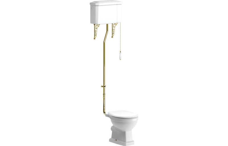 Sherwood Traditional High Level WC - Brass Finish