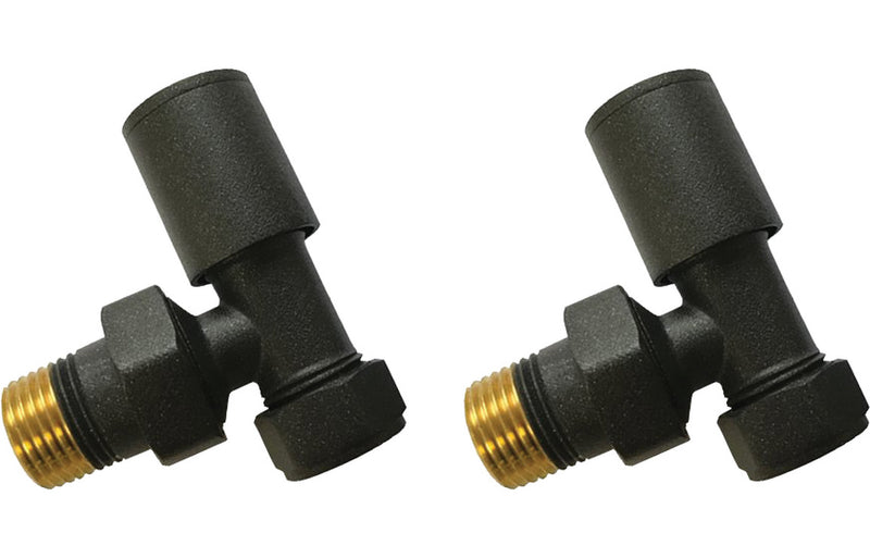 Angled Anthracite Radiator Valves