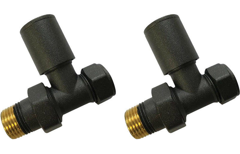 Straight Anthracite Radiator Valves