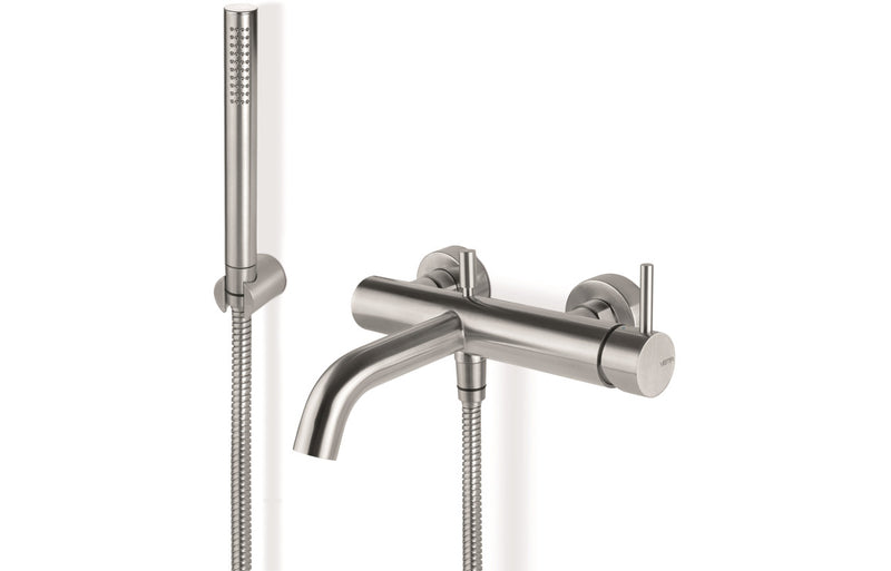 Vema Tiber Wall Mounted Bath Shower Mixer  - Stainless Steel