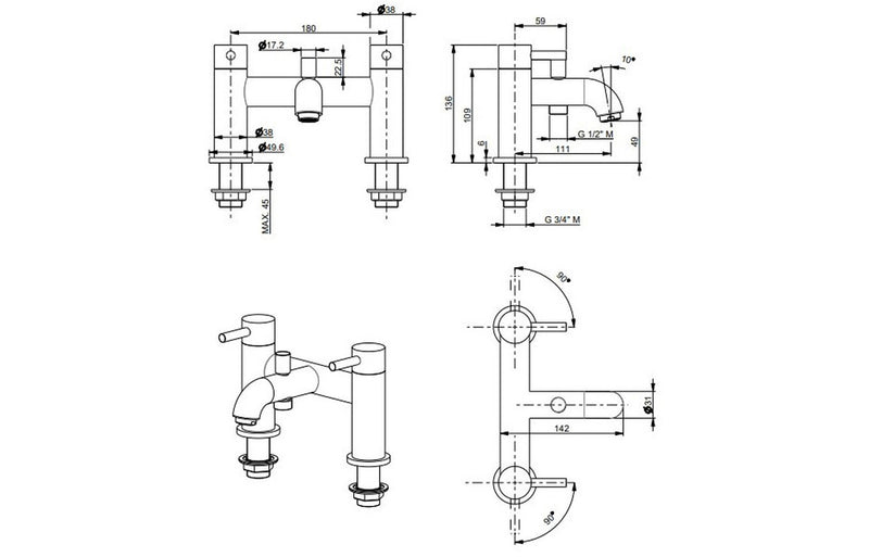 Vema Maira Bath Shower Mixer