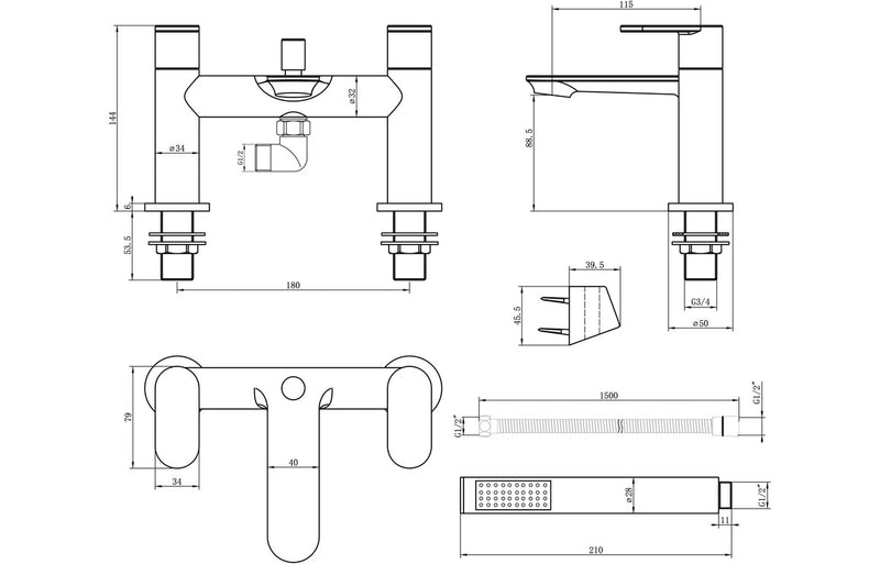 Alure Chrome Bath Shower Mixer