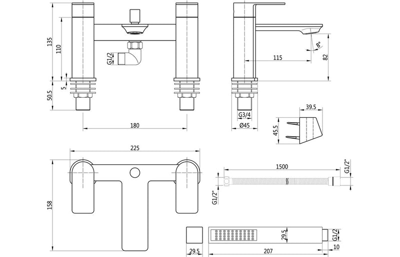 Bala Chrome Bath Shower Mixer