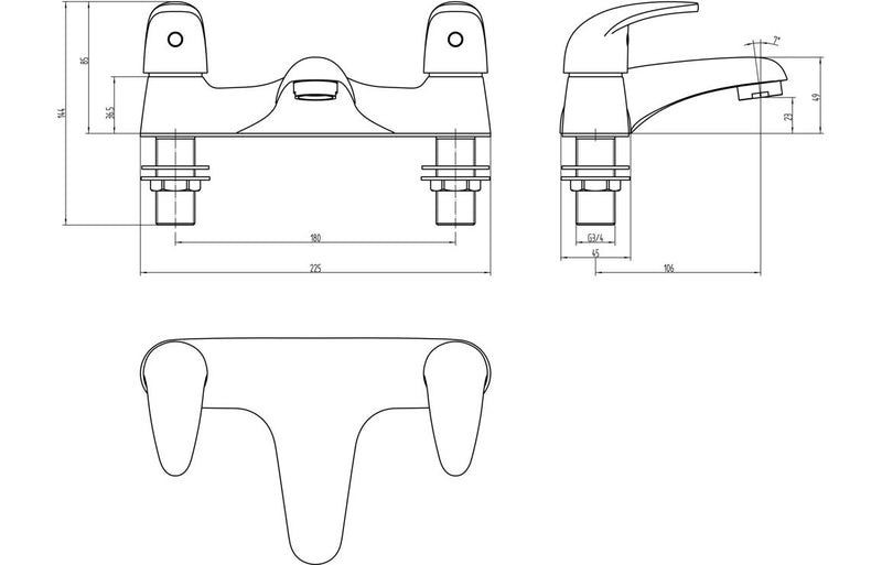 Trade Bath Filler Low Pressure Tap