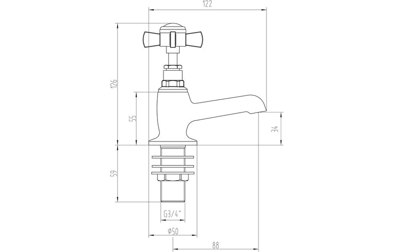 Victorian Traditional Pillar Bath Taps