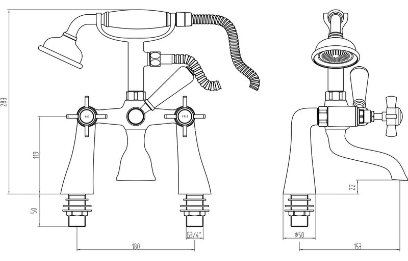 Victorian Traditional Bath Shower Mixer