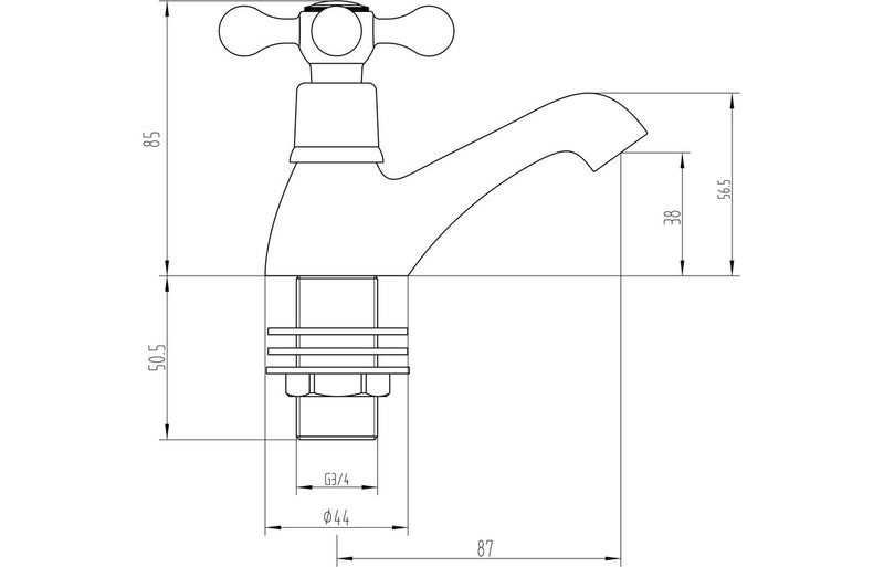 Alton Traditional Bath Pillar Taps