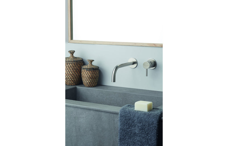 Vema Tiber Wall Mounted Basin Tap - Stainless Steel