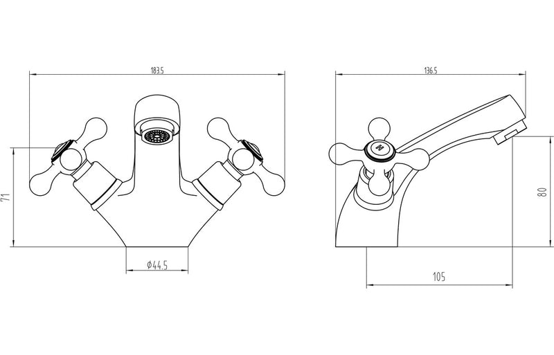 Alton Traditional Basin Mixer Tap