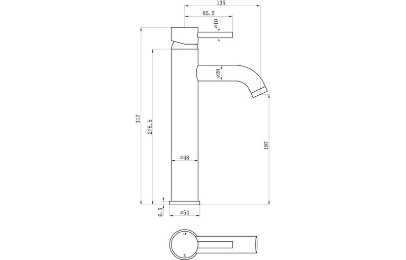 Cara Brushed Brass Tall Tap