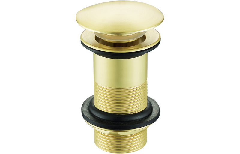 Brushed Brass Click Clack Basin Waste - Un Slotted