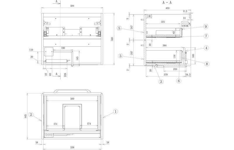 Roan 610mm Wall Hung Vanity Unit with Light