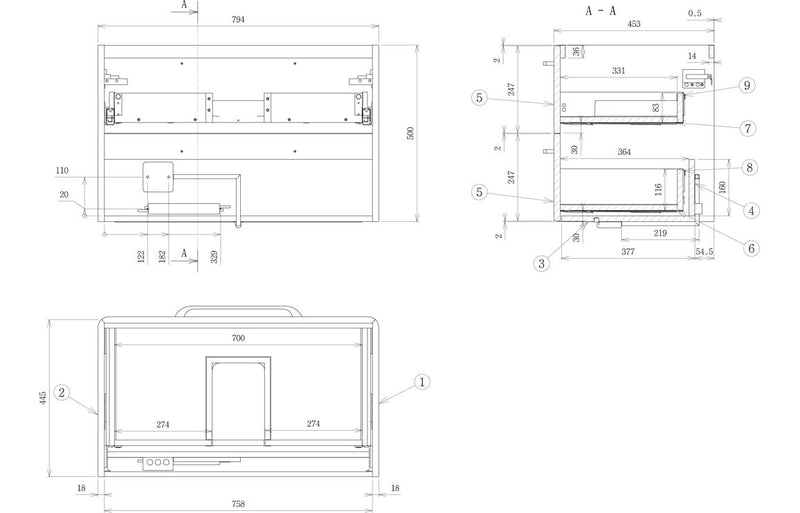 Roan 810mm Wall Hung Vanity Unit with Light