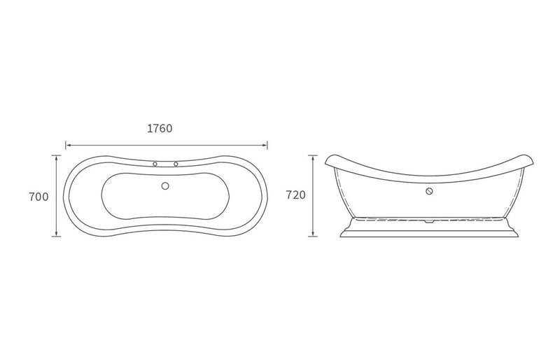 Traditional Back To Wall Freestanding Bath