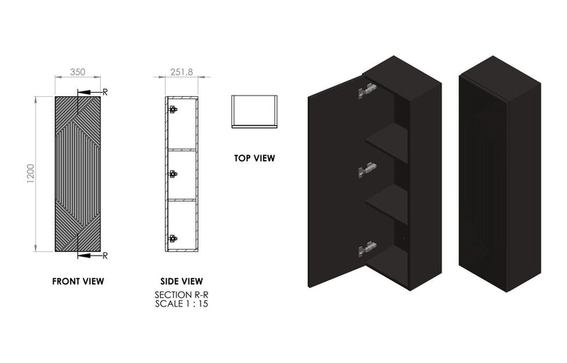 Stripe Wall Hung Tall Unit