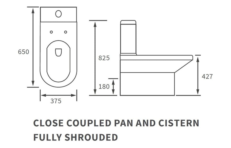 Mayfair Close Coupled Toilet - Closed Back