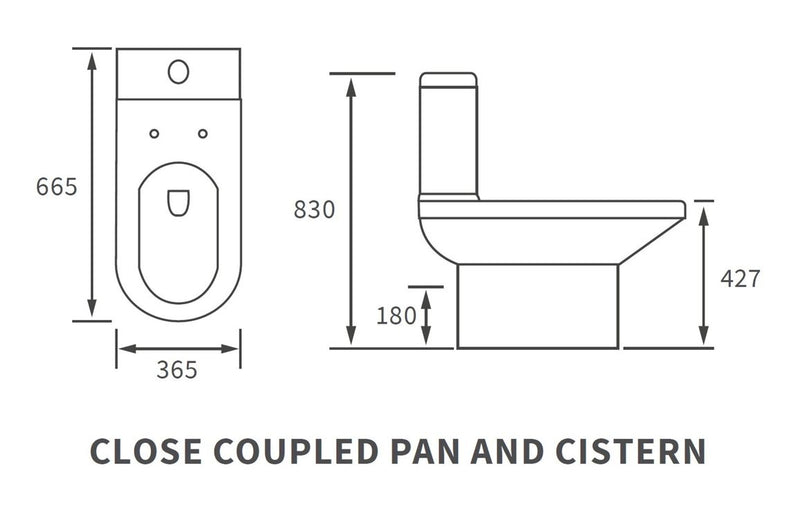 Mayfair Close Coupled Toilet - Open Back